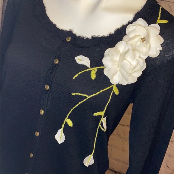 Embroidered and embellished lightweight cardigan - Picture 4 of 6